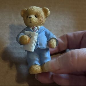 Vtg 1999 cherished teddies boy bear w/ Bible “Heaven has blessed the day”